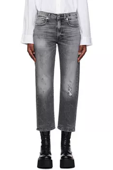 Прямые джинсы-бойфренды R13, серый