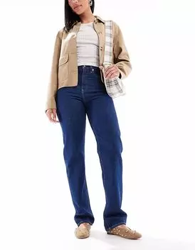 Прямые джинсы Calvin Klein Jeans с высокой посадкой из темного денима