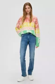 Прямые джинсы Catie с потертым эффектом Q/S By S Oliver, синий