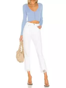 Прямые джинсы Charlie High Rise белого цвета PISTOLA