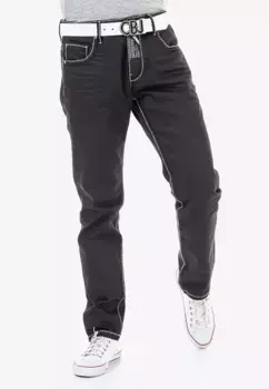 Прямые джинсы Cipo & Baxx с модными контрастными швами, черный