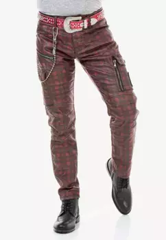 Прямые джинсы Cipo & Baxx с повседневным рисунком в клетку, серый