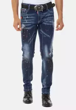 Прямые джинсы Cipo & Baxx, стильный вид, синий