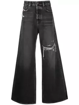 Прямые джинсы D-Rise с прорезями DIESEL, черный