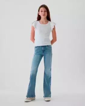 Прямые джинсы для девочки с заклепками Gap, синий