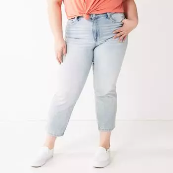 Прямые джинсы до щиколотки больших размеров SO для юниоров с высокой талией SO