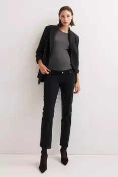 Прямые джинсы до щиколотки mama H&M, черный