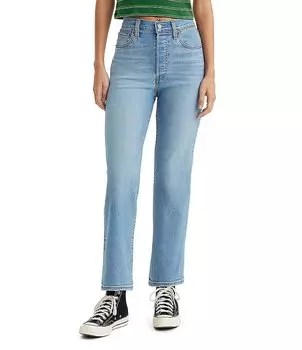 Прямые джинсы до щиколотки с высокой посадкой Levi's Ribcage, синий