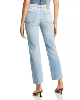 Прямые джинсы до щиколотки с высокой посадкой rag &bone Harlow в цвете Lou1 rag & bone, синий