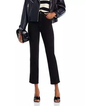 Прямые джинсы до щиколотки с высокой посадкой Good Curve черного цвета 001 Good American, цвет Black