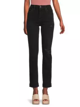 Прямые джинсы до щиколотки со средней посадкой Nico Hudson, цвет Black Ash