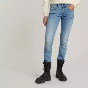Прямые джинсы G-Star RAW "Midge Saddle Straight", дизайн с пятью карманами и характерными стегаными швами, цвет Lt Indigo Aged