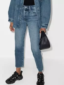 Прямые джинсы Hiker Hover MOTHER, синий