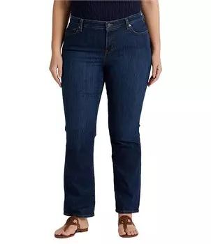 Прямые джинсы из эластичного денима Lauren Ralph Lauren больших размеров Premier, синий