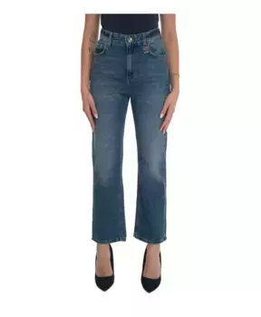 Прямые джинсы из денима с высокой талией Liu Jo, синий