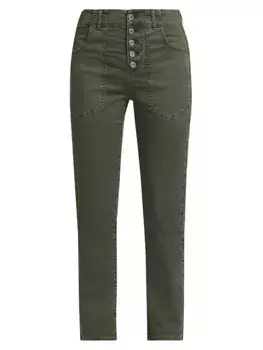 Прямые джинсы-карго Araya с высокой посадкой Veronica Beard, цвет army green
