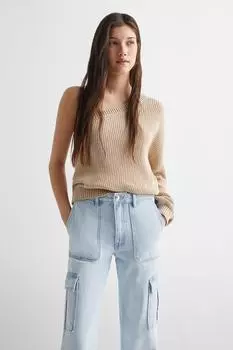 Прямые джинсы карго Mango, синий