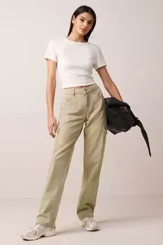 Прямые джинсы карго Next, зеленый