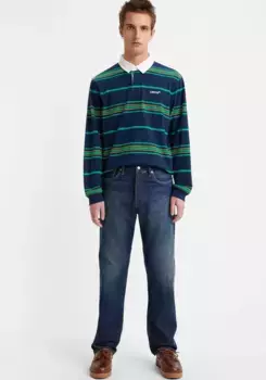 Прямые джинсы Levi's "501 LEVI'S ORIGINAL", с фирменной этикеткой, синий