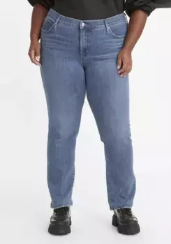 Прямые джинсы Levi's Plus "314 Shaping Straight", хлопок стрейч, синий