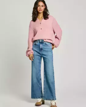 Прямые джинсы Lexa для женщин с высокой посадкой и эффектом потертости Pepe Jeans, синий
