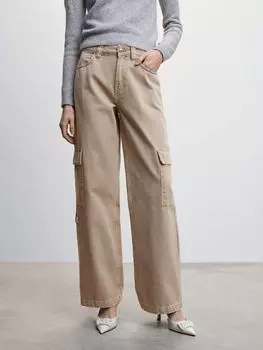 Прямые джинсы Mango Madison, светло-бежевые