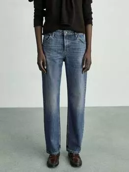 Прямые джинсы marnie средней посадки Mango, цвет Open Blue