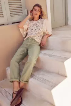 Прямые джинсы Next, зеленый