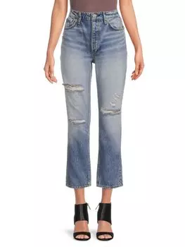 Прямые джинсы Nina с высокой посадкой Rag & Bone, цвет Faded Blue