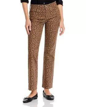 Прямые джинсы NJDJ Marilyn с высокой талией NYDJ, коричневый/бежевый