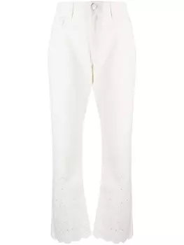 Прямые джинсы Noemie с вышивкой STAUD, белый