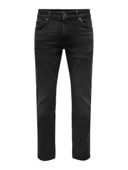 Прямые джинсы ONLY & SONS "ONSWEFT REGULAR WB 0021 TAI DNM NOOS", с 4 карманами, черный