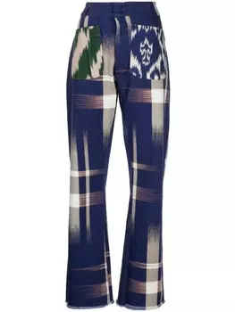 Прямые джинсы Pantaloni Drappa в технике пэчворк Pierre-Louis Mascia, синий