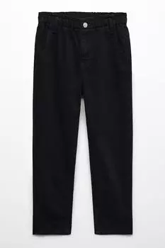 Прямые джинсы Paperbag Mango, черный