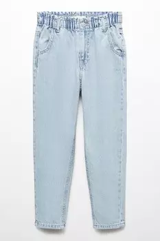 Прямые джинсы Paperbag Mango, синий