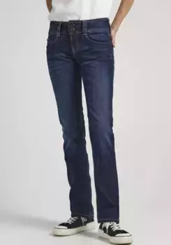 Прямые джинсы Pepe Jeans "GEN", прекрасного качества, с прямыми штанинами и поясом на двух пуговицах, цвет Dark Used