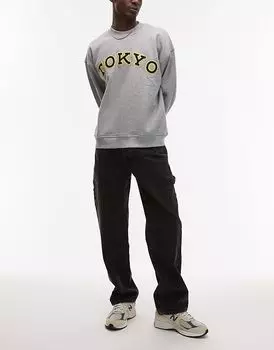 Прямые джинсы плотника черного цвета Topman