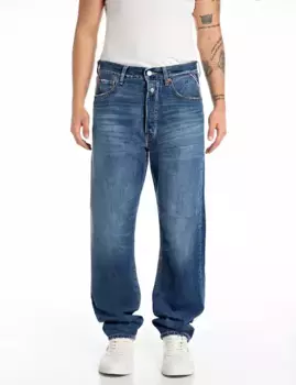 Прямые джинсы Replay "M9Z1 9Zero1 90's Straight Fit" с потертым эффектом, синий