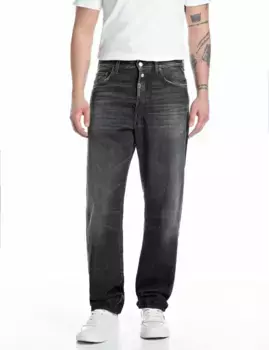 Прямые джинсы Replay "M9Z1 9Zero1 90's Straight Fit" с потертым эффектом, черный