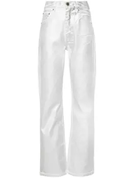 Прямые джинсы с эффектом металлик ROTATE, серебристый