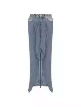 Прямые джинсы с эффектом многослойности Balmain, синий