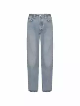 Прямые джинсы с эффектом потертости Agolde, синий