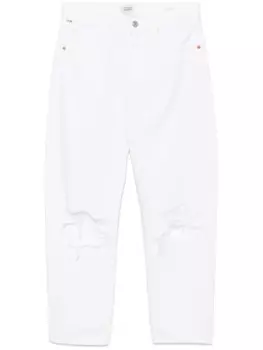 Прямые джинсы с эффектом потертости Citizens of Humanity, белый