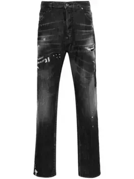 Прямые джинсы с эффектом потертости DSQUARED2, черный