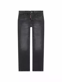 Прямые джинсы с эффектом потертости Dsquared2, серый