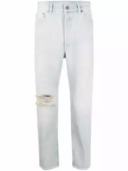 Прямые джинсы с эффектом потертости GOLDEN GOOSE, синий