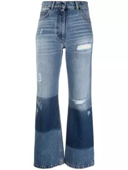 Прямые джинсы с эффектом потертости из коллаборации с Moncler Palm Angels, синий