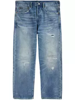 Прямые джинсы с эффектом потертости POLO RALPH LAUREN, синий