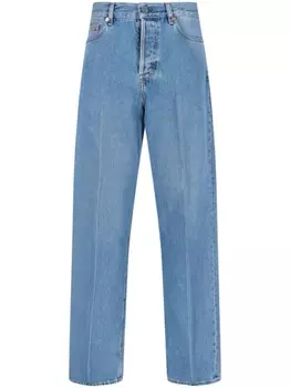 Прямые джинсы с аппликацией Gucci, синий
