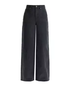 Прямые джинсы с бантом Self Portrait, черный